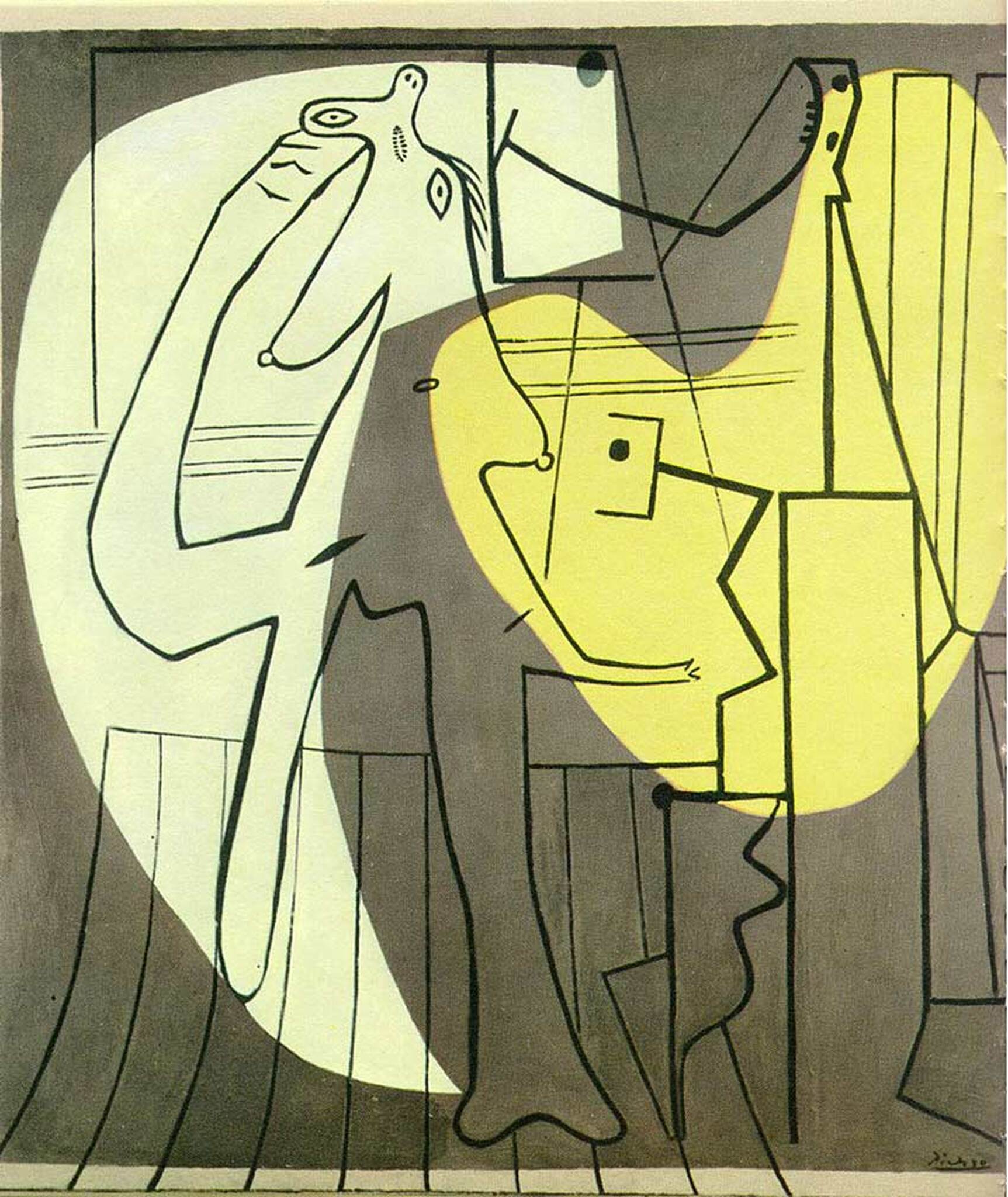 Painter and His Model (1927) Signed Pablo Picasso - 17" x 22" Fine Art Print