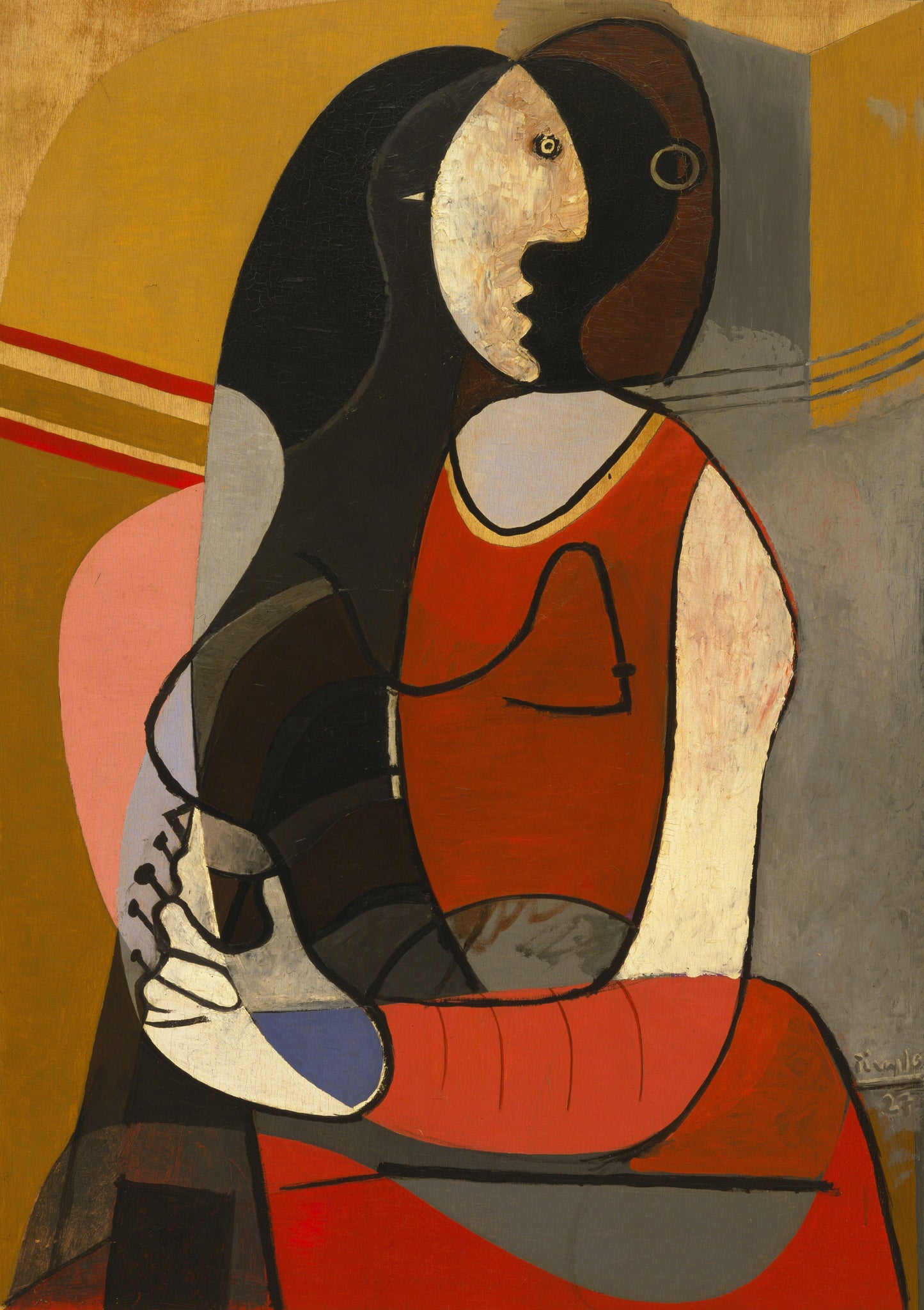 Seated Woman (1927) Signed Pablo Picasso Cubist Cubism - 17" x 22" Fine Art Print