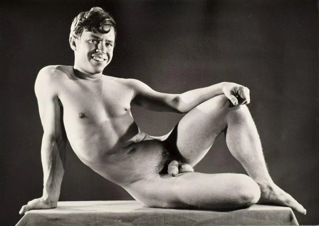 Bruce of Los Angeles Nude Male Relaxed Pose Smiling Gay - 17"x22" Fine Art Print - 1645