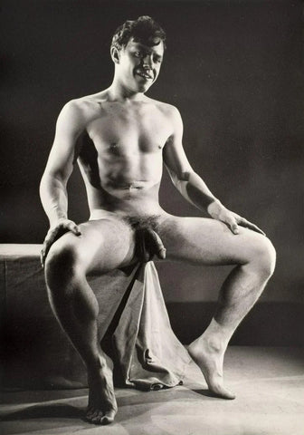 Bruce of LA Vintage Nude Male Gay Interest Seated - 17" x 22" Fine Art Print - 1647