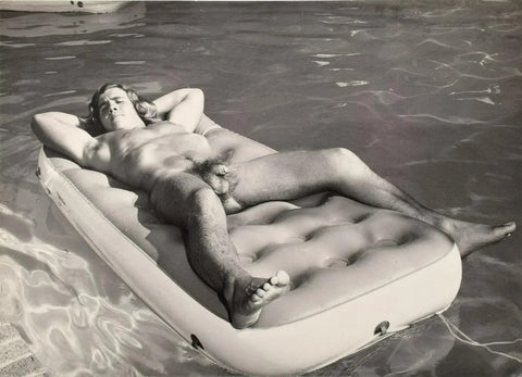 Bruce of LA Nude California Male Laying in Pool Gay - 17" x 22" Fine Art Print - 1652