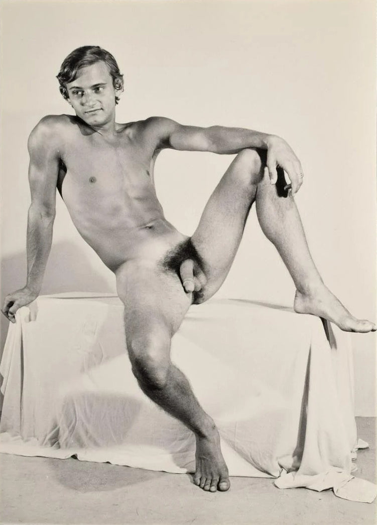 Bruce of LA Vintage Nude Male Posing Leg Up Gay Interest - 17"x22" Fine Art Print - 1666