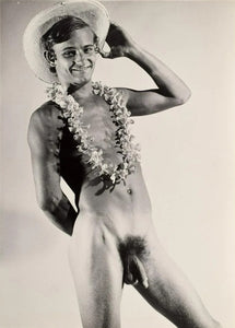 Bruce of Los Angeles Vintage Nude Male Wearing Lei Gay - 17" x 22" Fine Art Print - 1668