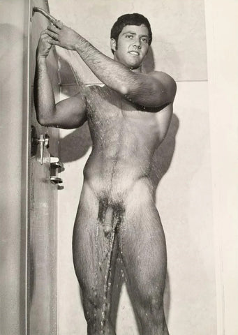 Bruce of LA Vintage Gay Interest Nude Drew Burton in Shower - 17" x 22" Fine Art Print - 1694