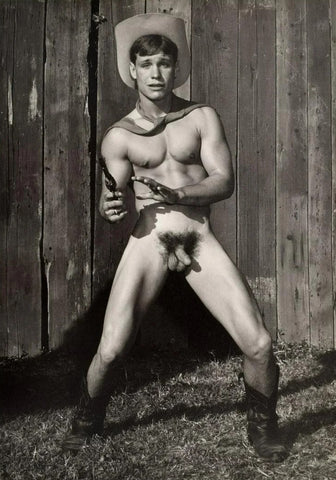 Bruce of Los Angeles Nude Cowboy w/ Gun in Duel Pose - 17" x 22" Fine Art Print - 1700