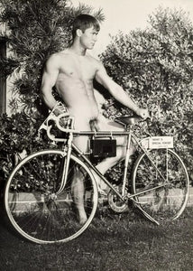 Bruce of LA Vintage Gay Interest Nude Male w/ Bicycle - 17" x 22" Fine Art Print - 1706