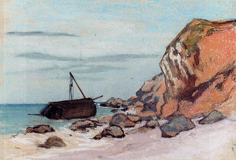 Claude Monet - Saint-Adresse, Beached Sailboat (1865) - 17" x 22" Fine Art Print