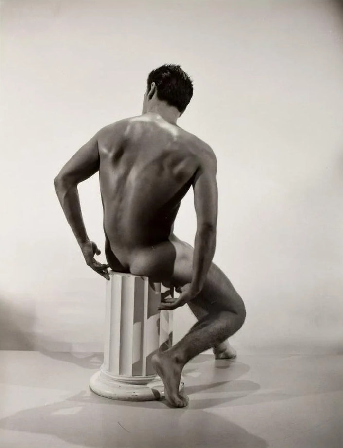 Bruce of LA Vintage Nude Male Sitting on Pedestal Homoerotic - 17"x22" Art Print - 1790