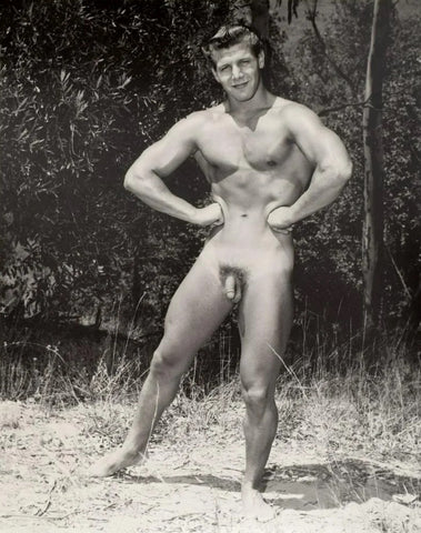 Bruce Bellas Vintage Nude Male Muscular Pose Sunny Gay - 17" x 22" Fine Art Print - 1799