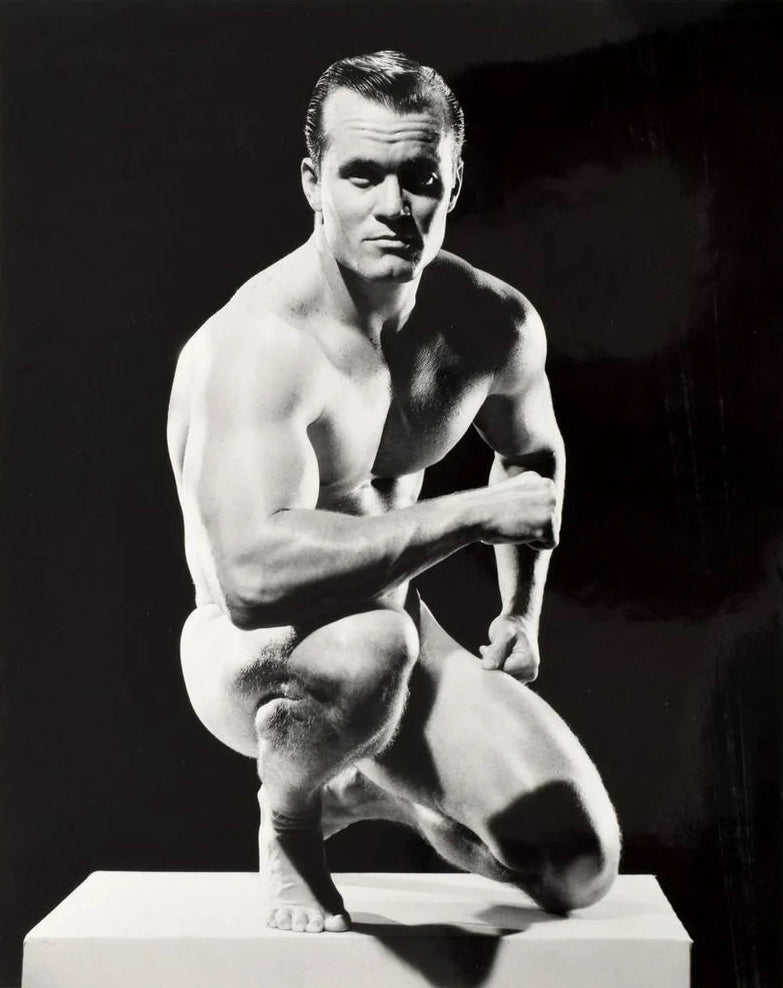 Bruce of LA Vintage Nude Male Kneeling Square Jaw Gay - 17" x 22" Fine Art Print - 1800