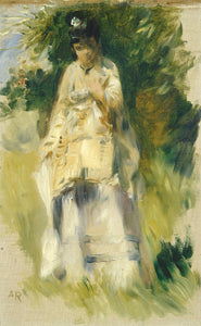 Pierre Auguste Renoir - Woman Standing by a Tree 1866 Signed - 17" x 22" Fine Art Print