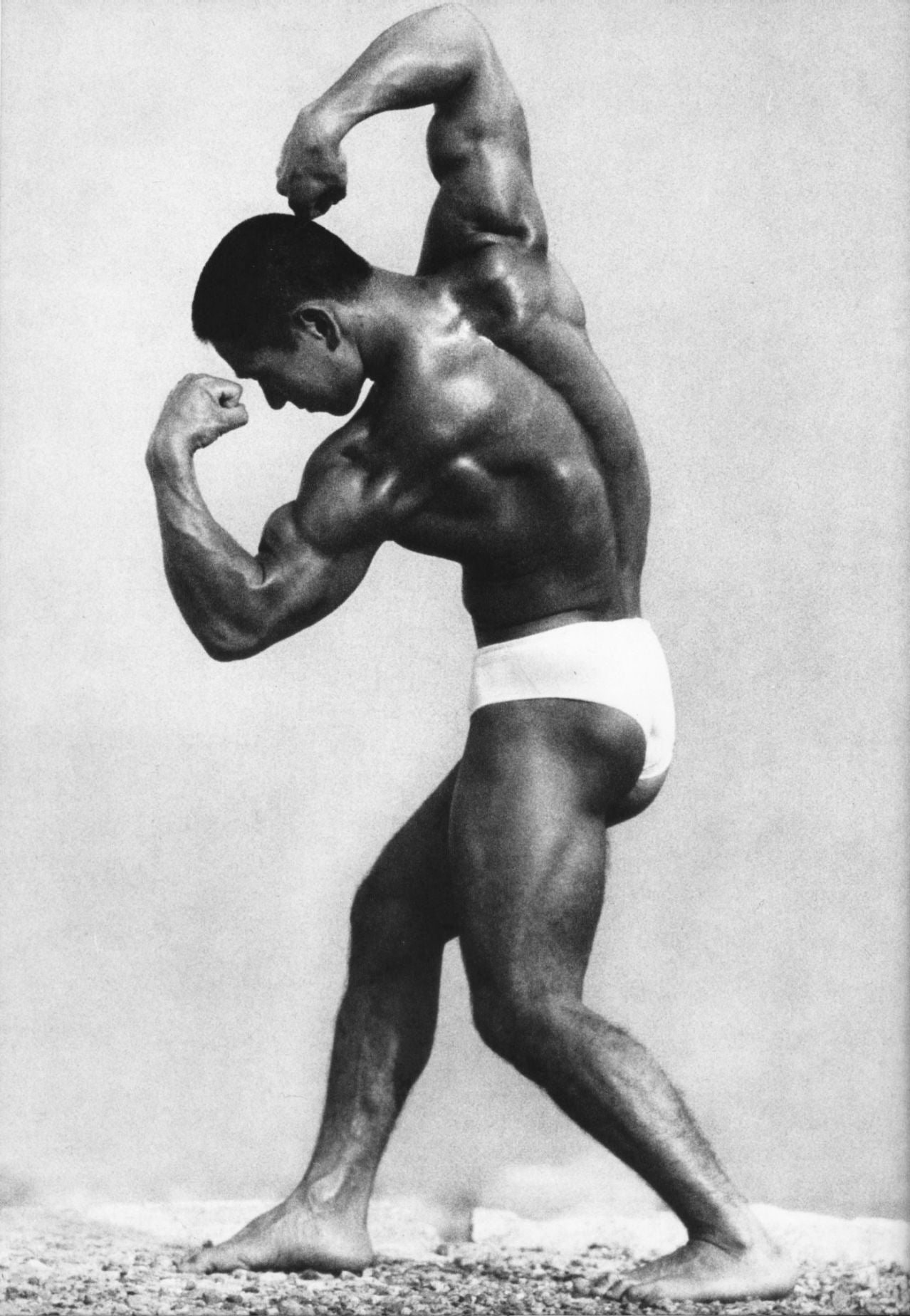 Tamotsu Yato Japanese Bodybuilder Pose Vintage 1960s - 17" x 22" Fine Art Print