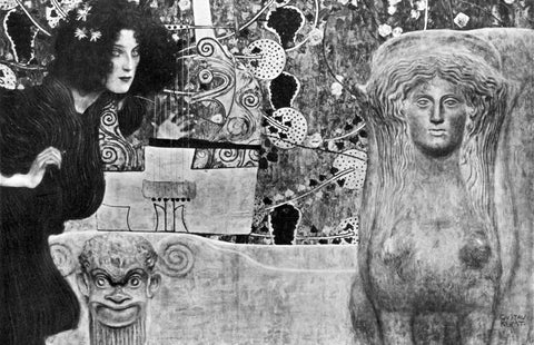 Gustav Klimt - Music (1898) Signed - 17" x 22" Fine Art Print