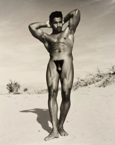 Bruce Bellas Vintage Homoerotic Nude Black Male Desert - 17" x 22" Fine Art Print - 1830