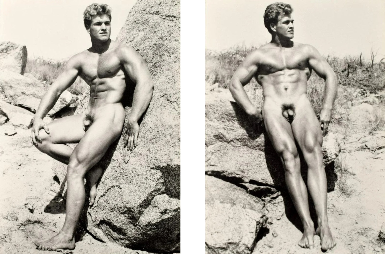 Bruce of Los Angeles Nude Blonde Beefcake in Desert Gay - 17"x22" Fine Art Print - 1886