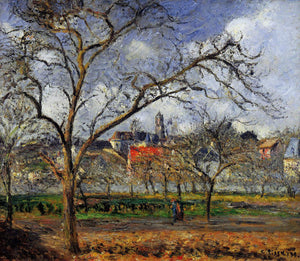 Camille Pissarro - Orchard in Pontoise in Winter 1877 Signed - 17"x22" Art Print