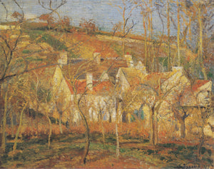 Camille Pissarro - Red Roofs Corner of Village Winter (1877) Signed - 17" x 22" Fine Art Print