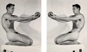 Bruce of Los Angeles Nude Male Dual Balls Pose Homoerotic Gay - 17"x22" Art Print - 1900