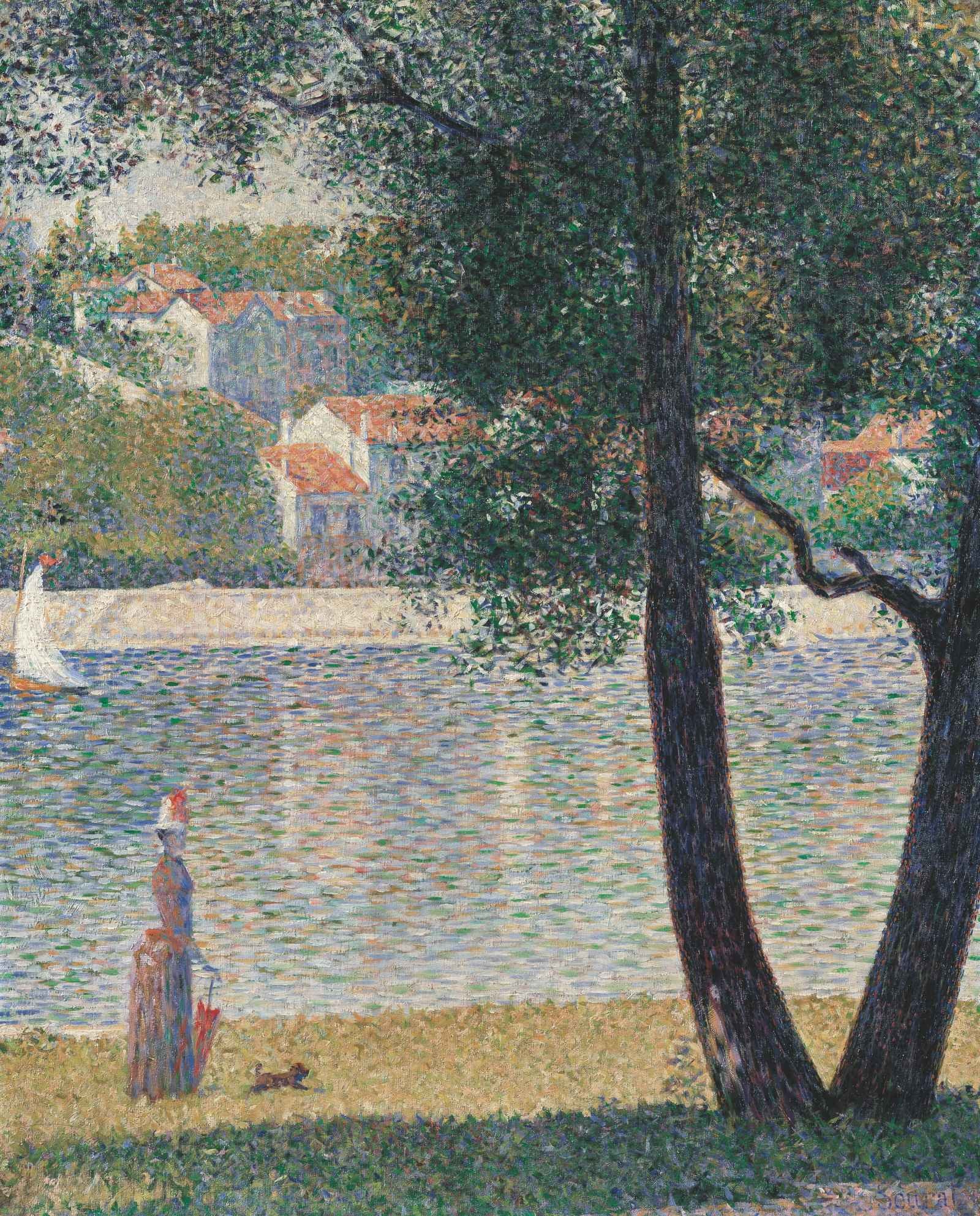 Georges Seurat - The Seine at Courbevoie 1885 Signed - 17" x 22" Fine Art Print