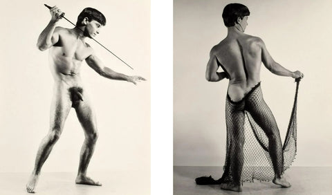 Bruce of Los Angeles Nude Male Sword Net Homoerotic Gay - 17"x22" Fine Art Print - 1909