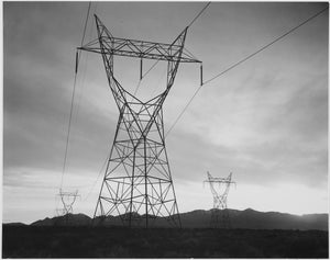 Ansel Adams Transmission Lines Mojave Desert Leading from Boulder Dam 1941 - 17"x22" Fine Art Print