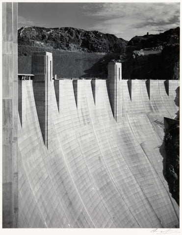 Ansel Adams Close-Up Photograph of Boulder Dam 1942 Signed - 17" x 22" Art Print