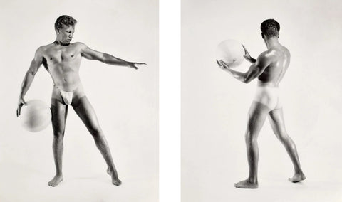 Bruce Bellas of LA Nude Male Butt Posing with Ball Gay - 17" x 22" Fine Art Print - 1918