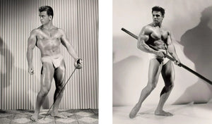 Bruce of LA Beefcake Bodybuilder Posing Sword & Staff - 17" x 22" Fine Art Print - 1919