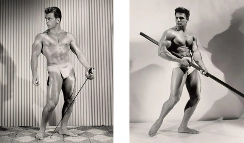 Bruce of LA Beefcake Bodybuilder Posing Sword & Staff - 17" x 22" Fine Art Print - 1919