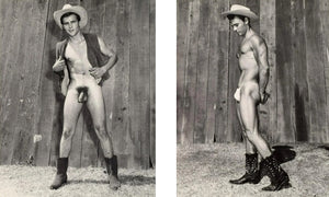 Bruce Bellas of LA Vintage Nude Cowboy Boots Homoerotic Gay - 17" x 22" Art Print - 1933