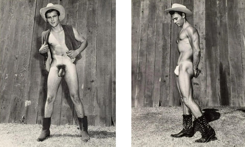 Bruce Bellas of LA Vintage Nude Cowboy Boots Homoerotic Gay - 17" x 22" Art Print - 1933