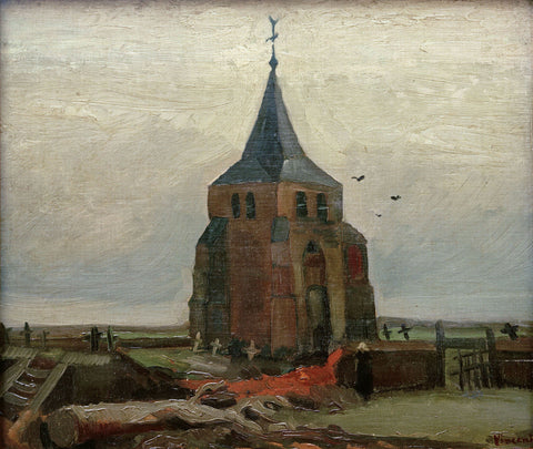 Vincent van Gogh - Old Church Tower at Nuenen 1884 Signed - 17" x 22" Art Print