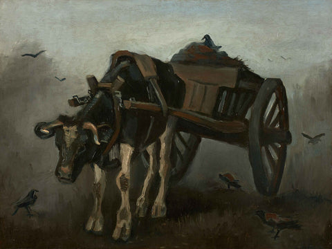 Vincent van Gogh - Cart with Black Ox (1884) - 17" x 22" Fine Art Print