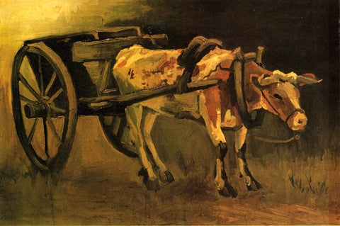 Vincent van Gogh - Cart with Red and White Ox (1884) - 17" x 22" Fine Art Print