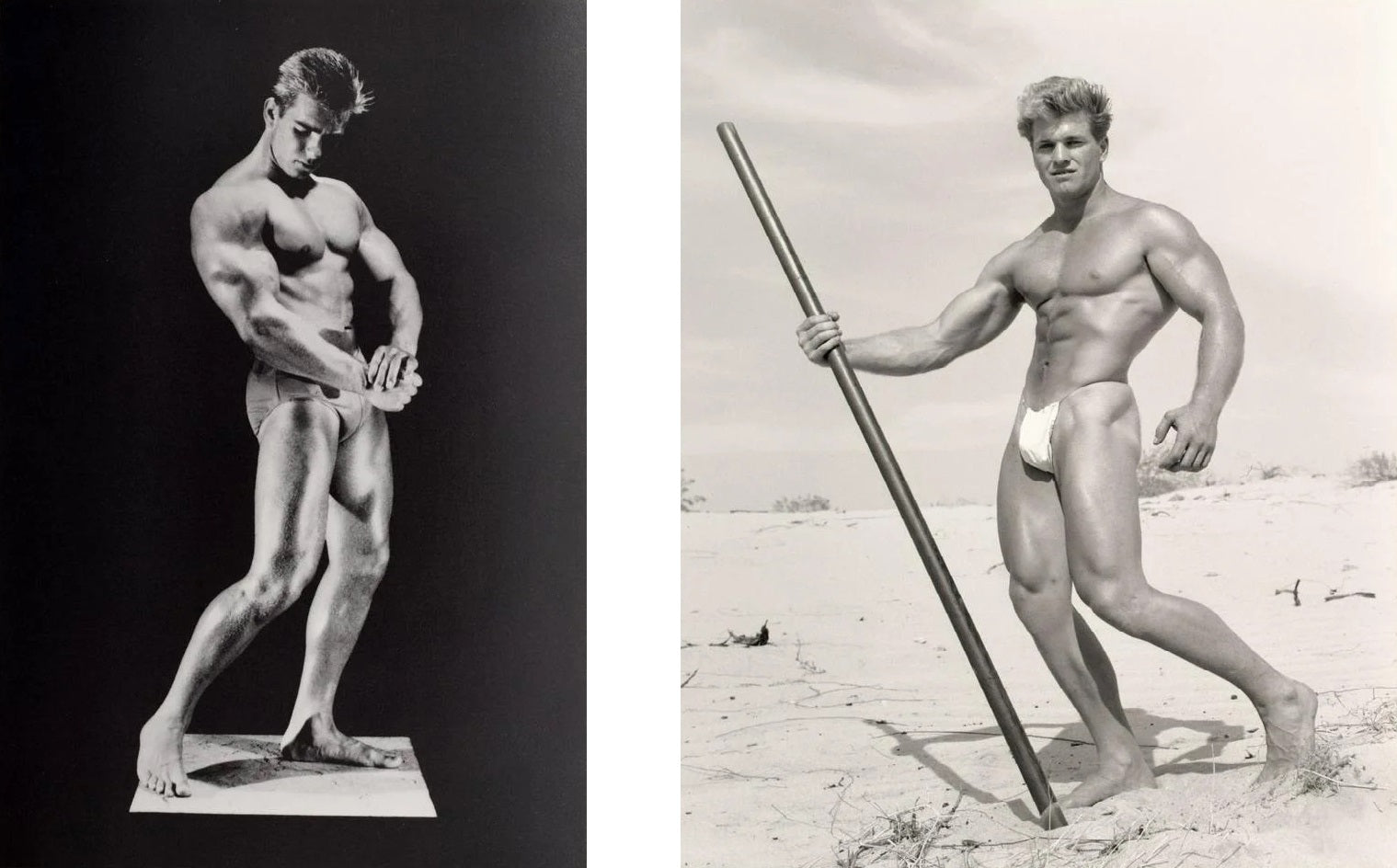 Bruce of LA Muscle Blonde Male Posing Bodybuilder Vintage Gay Interest - 17"x22" Fine Art Print - 1960