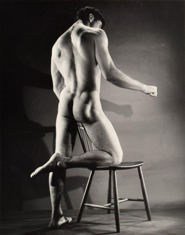 Bruce of LA Vintage Gay Interest Bart Horne Nude Butt on Chair - 17"x22" Fine Art Print - 2024