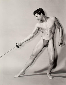 Bruce of LA Nude Male Posed with Sword Abs Gay Interest - 17"x22" Fine Art Print - 2031