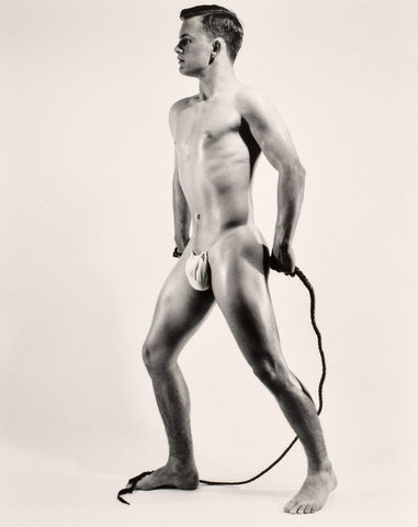 Bruce Bellas of LA Vintage Nude Male Whip Gay Interest -17" x 22" Fine Art Print - 2032