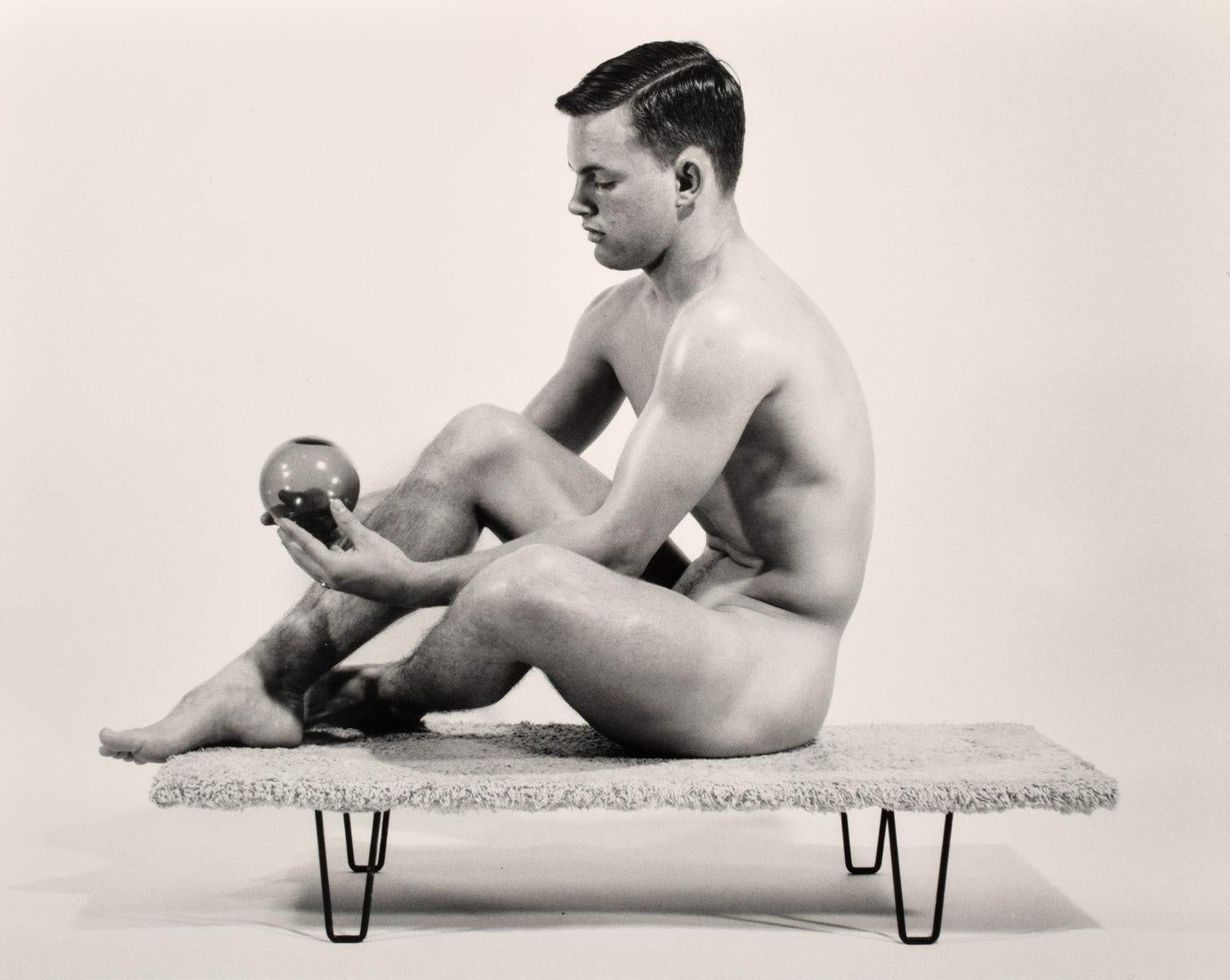 Bruce of LA Vintage Nude Seated Artistic Orb Gay Interest - 17" x 22" Art Print - 2034