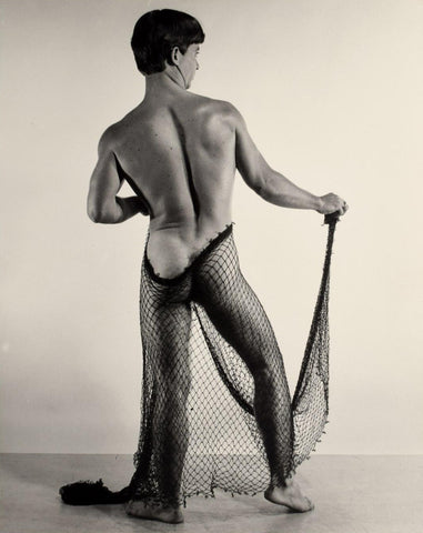 Bruce of LA Vintage Nude Male Butt in Net Gay Interest - 17" x 22" Fine Art Print - 2035