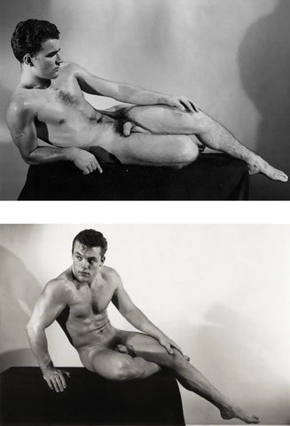 Bruce of LA Vintage Gay Interest Nude Males (Hugh Pendleton) Seated Homoerotic - 17" x 22" Art Print - 2047