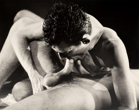 Bruce of Los Angeles Vintage Homoerotic Taboo Gay Blowjob Oral 1960s Gay Interest - 17" x 22" Art Print - 2073