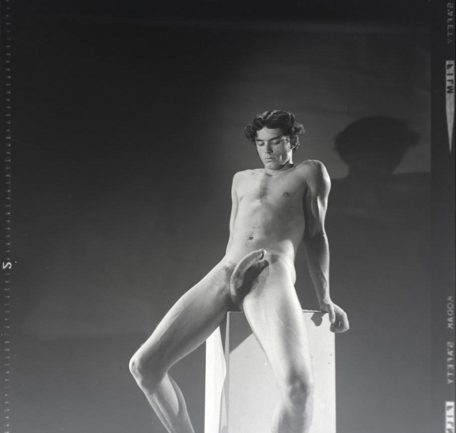 Bruce of Los Angeles Vintage Homoerotic Nude Model Erection Negative Styled 1960s Gay Interest - 17" x 22" Art Print - 2084