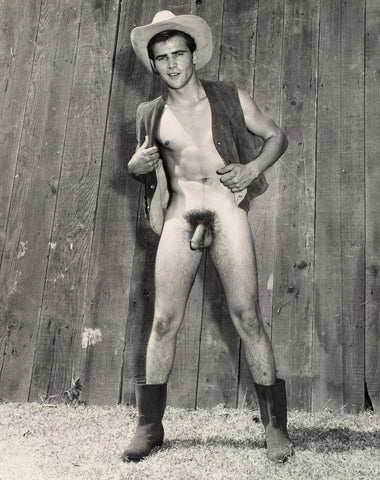 Bruce of Los Angeles Vintage Shy Nude Cowboy 1960s Homoerotic Gay Interest - 17" x 22" Art Print - 2094