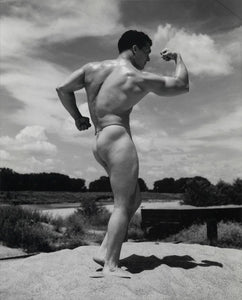 Bruce of LA Gay Interest Nude Muscle Male Butt Pose Outside - 17" x 22" Art Print - 2118