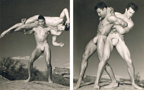 Bruce of Los Angeles Vintage Nude Males Wrestling Gay - 17" x 22" Fine Art Print - 2129