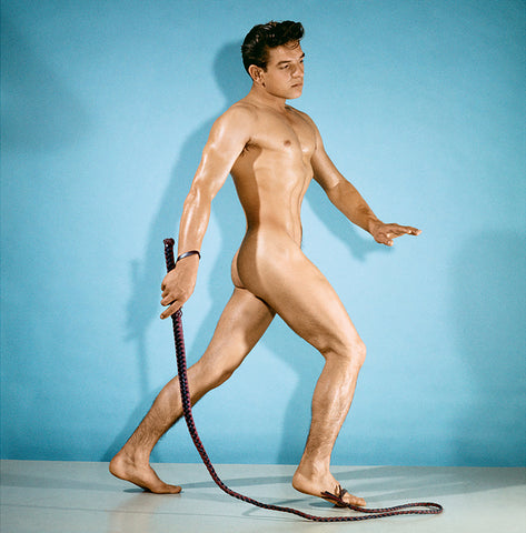 Bruce of LA Vintage Nude Male Whip RARE Color Gay Interest - 17" x 22" Art Print - 2139