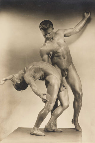 Al Urban Vintage Nude Males 1939 Renaissance Pose Muscular Guys Homoerotic Gay Interest- 17" x 22" Art Print