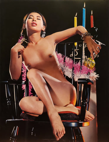 Susumu Matsushima 1960s Nude Japanese Female in Chair - 17" x 22" Fine Art Print