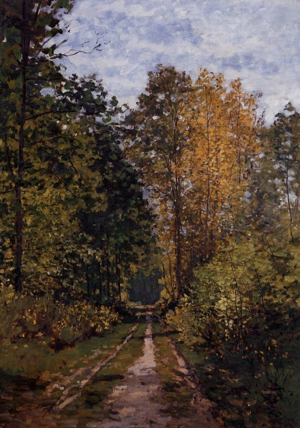 Claude Monet - Wooded Path (1865) - 17" x 22" Fine Art Print